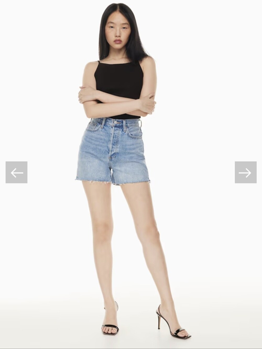 Denim Forum Aritzia The Yoko Mid Thigh Denim Short Size 26